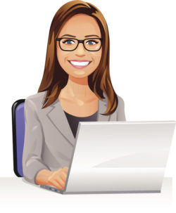 Young Woman With Glasses Using A Laptop – Concierge | Errands Virginia ...